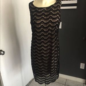Tabitha Anthropologie Black Crochet dress size 4